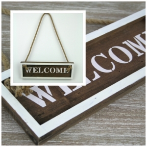 Drevená ceduľa Welcome 30cm