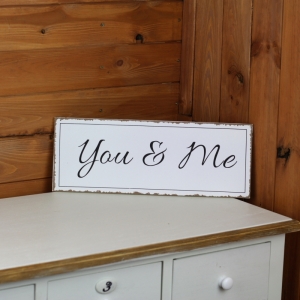 Drevená ceduľa You AND Me 40x15cm