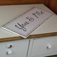 Drevená ceduľa You AND Me 40x15cm