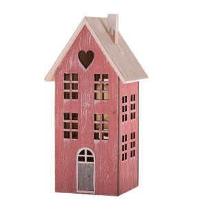 Drevená dekorácia domček so srdiečkom 20cm