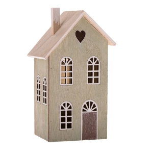 Drevená dekorácia dom 12x20x9,5 cm