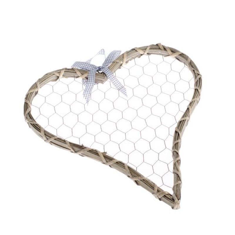 Drevená dekorácia / nástenka srdce prírodný 38×46×2cm