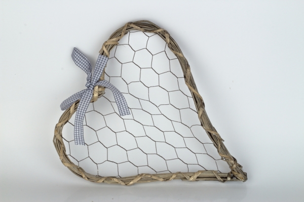 Drevená dekorácia / nástenka srdce prírodný 38×46×2cm