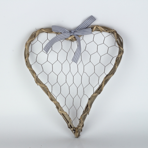 Drevená dekorácia / nástenka srdce prírodný 38×46×2cm