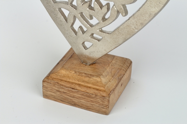 Drevená dekorácia vtáčiky v srdci 22cm