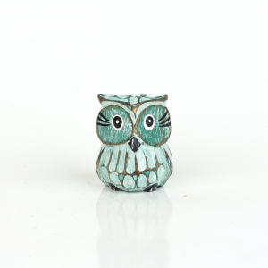 Drevená dekorácia sova zelená 5cm