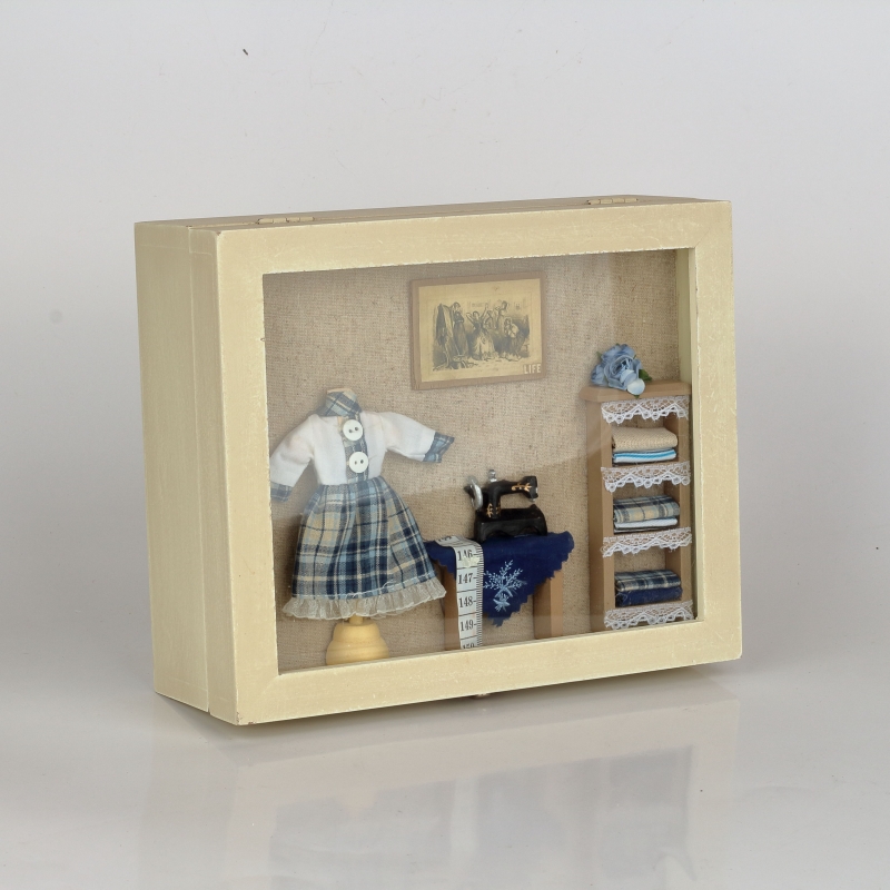 Drevená kazeta na šitie 