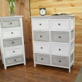 Drevená komoda biela / šedá Vintage 58 x 30 x 76cm