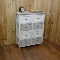 Drevená komoda biela / šedá Vintage 58 x 30 x 76cm