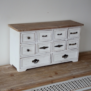 Drevená komoda na stolik biela