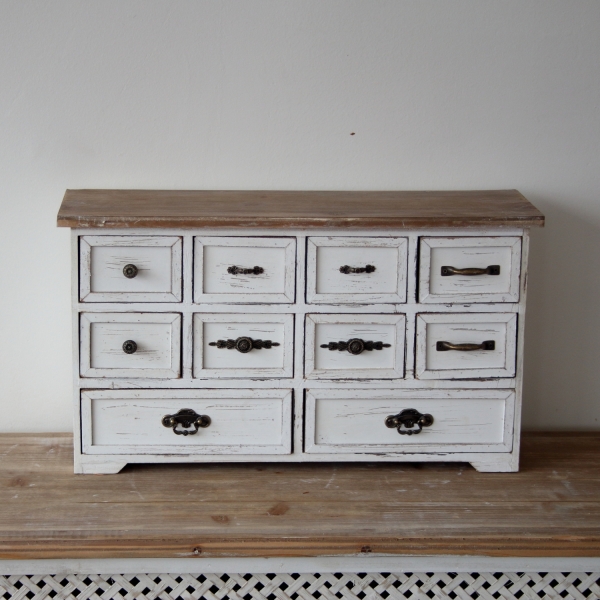 Drevená komoda na stolik biela