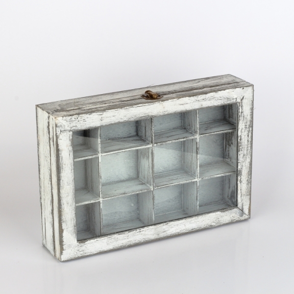 Drevená krabička na čaj 12 priehradiek 32x21x7cm