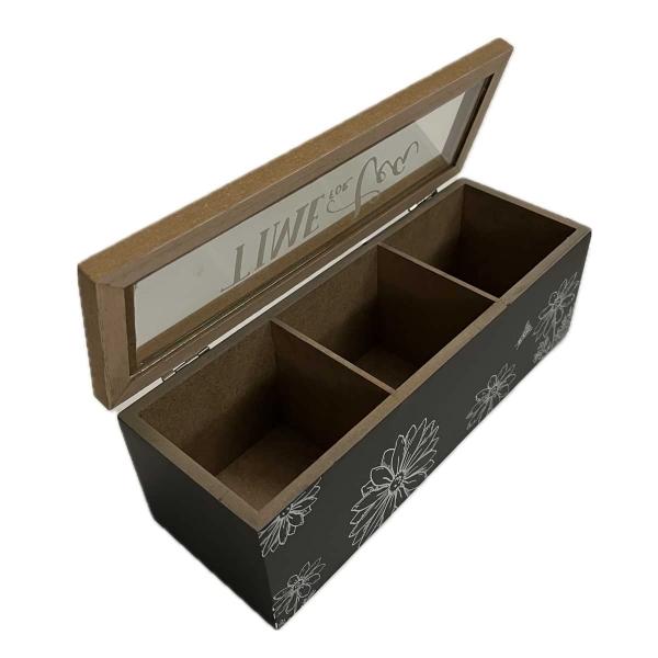 Drevená krabička na čaj 23×8×8cm