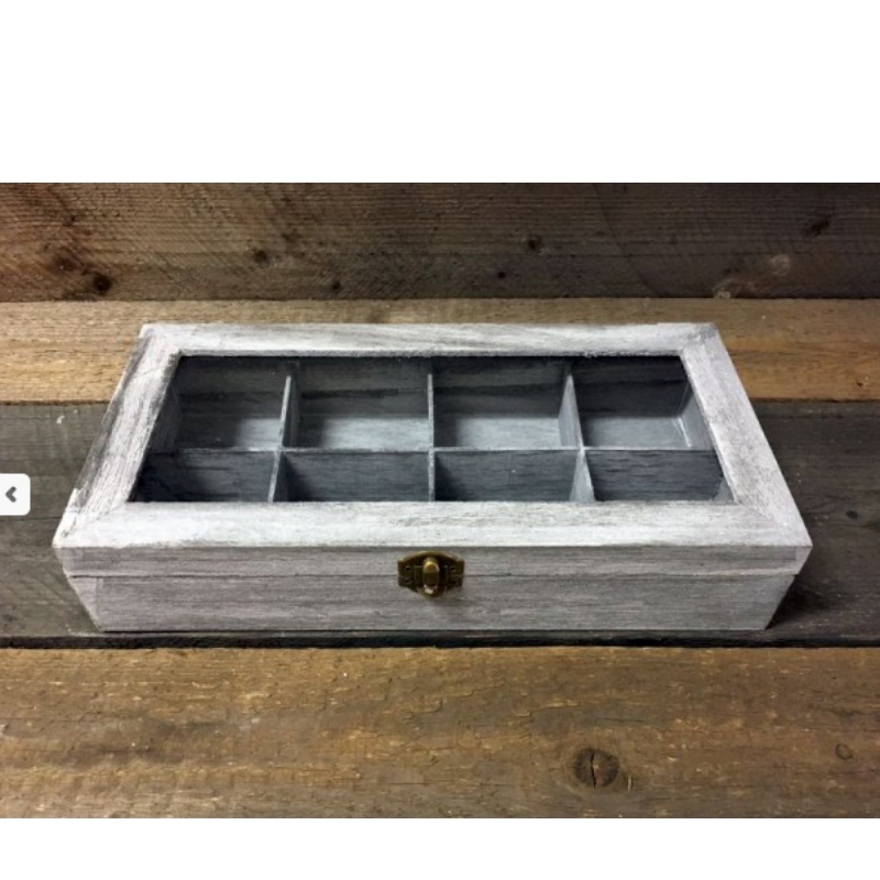 Drevená krabička na čaj 8 priehradok 31x16x7cm