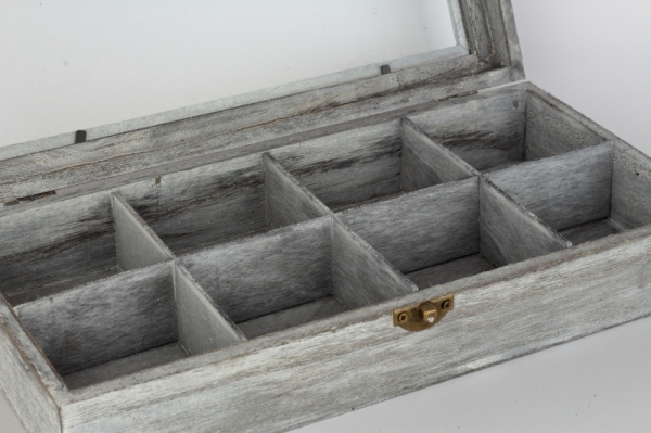 Drevená krabička na čaj 8 priehradok 31x16x7cm