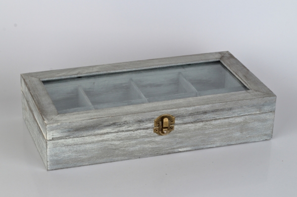 Drevená krabička na čaj 8 priehradok 31x16x7cm