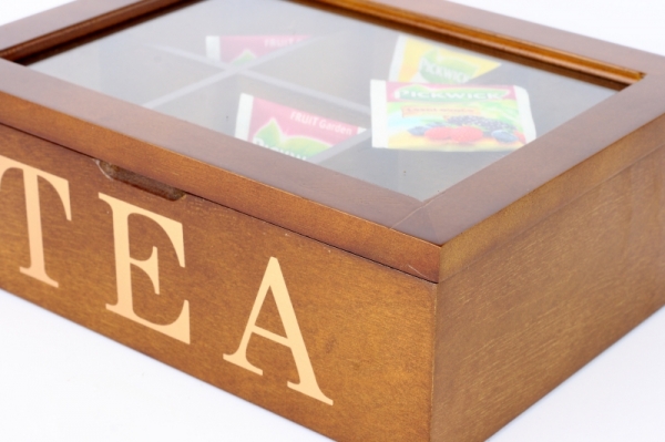 Drevená krabička na čaj TEA 25x17x9cm