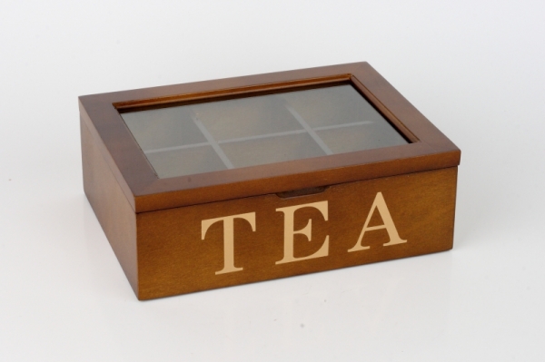 Drevená krabička na čaj TEA 25x17x9cm