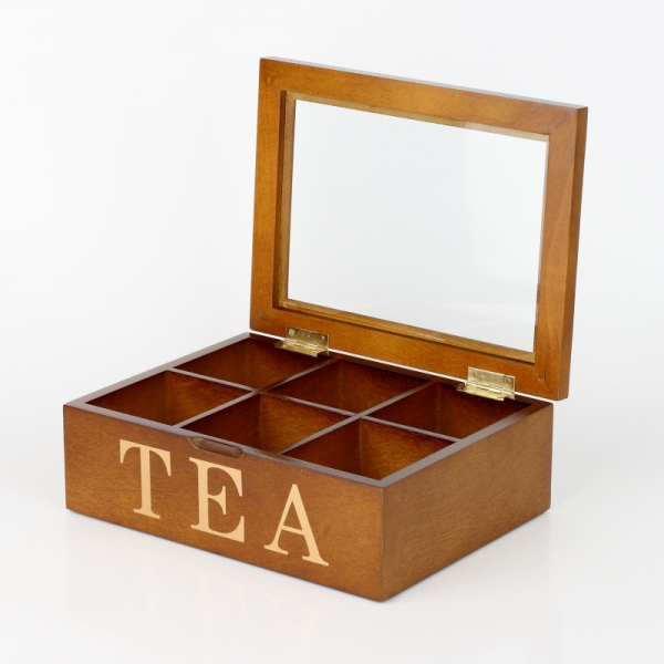 Drevená krabička na čaj TEA 25x17x9cm