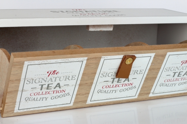 Drevená krabička na čaj TEA Collection 30×9×10,5cm