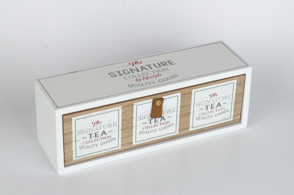 Drevená krabička na čaj TEA Collection 30×9×10,5cm