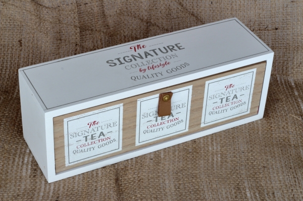 Drevená krabička na čaj TEA Collection 30×9×10,5cm