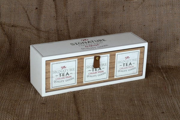Drevená krabička na čaj TEA Collection 30×9×10,5cm