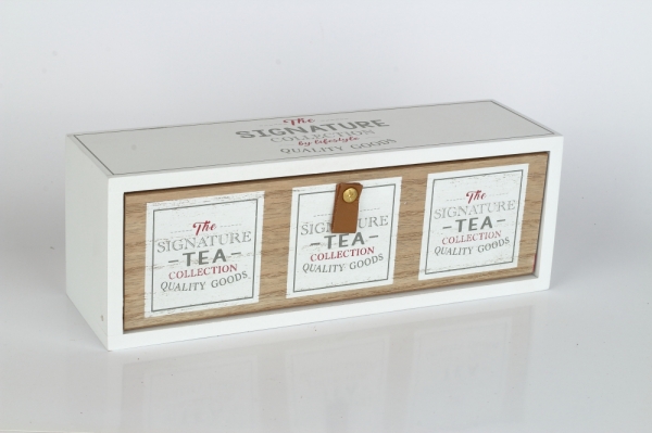 Drevená krabička na čaj TEA Collection 30×9×10,5cm