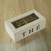 Drevená krabička na čaj Thé 17x9x6cm