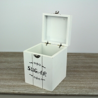 Drevená krabička na cukor výška 16cm