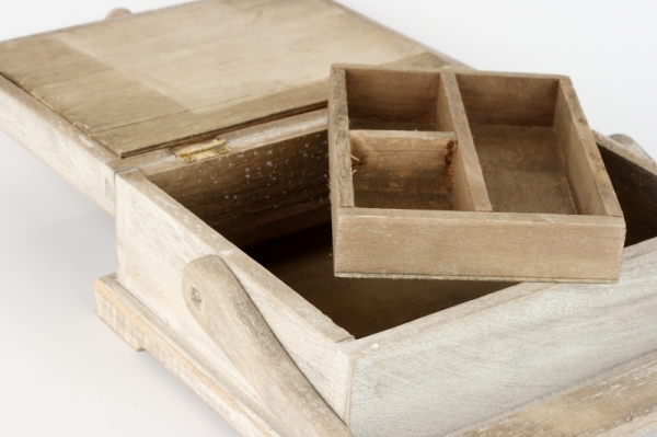 Drevená krabička na šijacie potreby 24x22x10cm