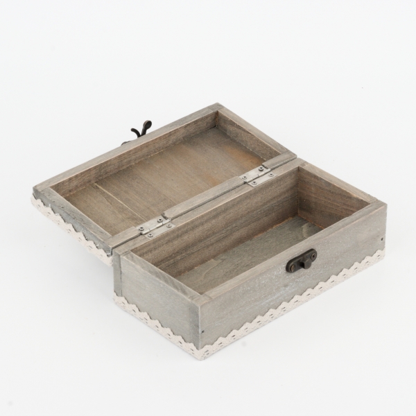 Drevená krabička s textilným vekom LOVE 9x18x7,5cm