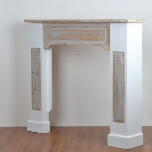 Drevená krbová římsa s prírodnou doskou 115x100x23cm