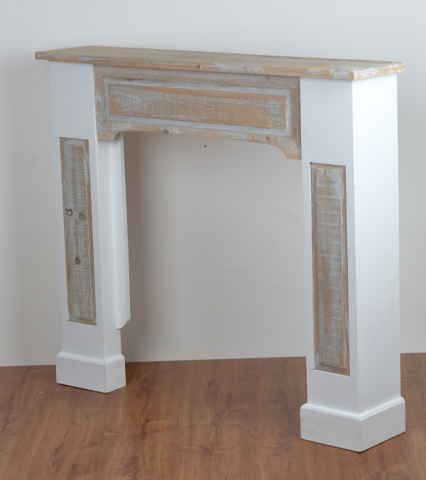 Drevená krbová římsa s prírodnou doskou 115x100x23cm