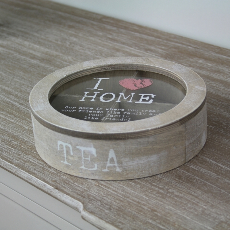 Drevená guľatá krabička na čaj 19cm