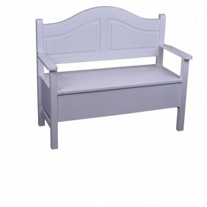 Dřevěná lavice bílá 119x100x52cm
