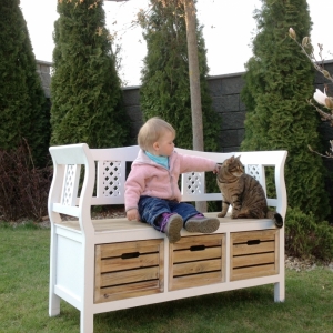 Drevená lavica Novaline s úložným priestorom 116x83x45 cm