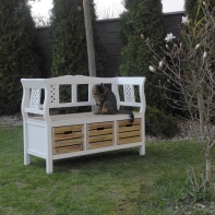 Drevená lavica Novaline s úložným priestorom 116x83x45 cm