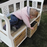 Drevená lavica Novaline s úložným priestorom 116x83x45 cm