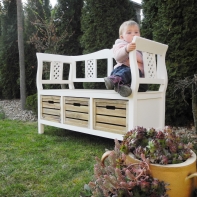 Drevená lavica Novaline s úložným priestorom 116x83x45 cm