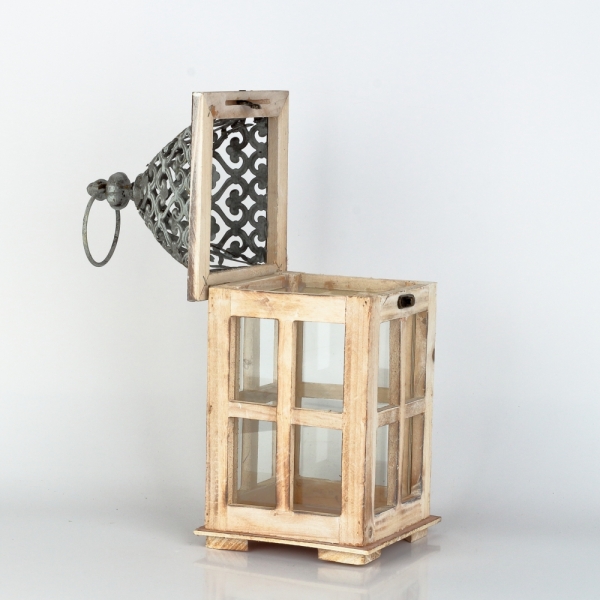 Drevená lucerna 15×33,5×15cm 