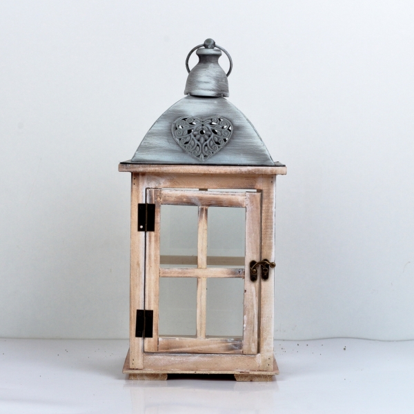 Drevená lucerna 21x43x21cm 