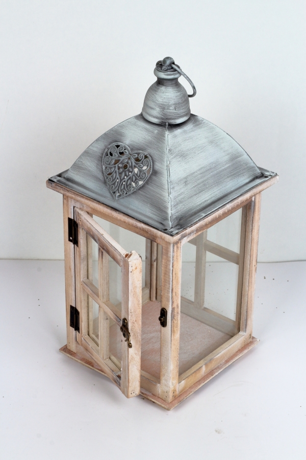 Drevená lucerna 21x43x21cm 