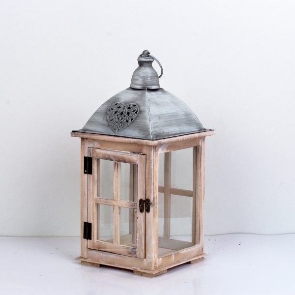 Drevená lucerna 21x43x21cm 
