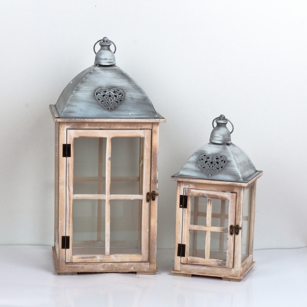 Drevená lucerna 29×63×29cm