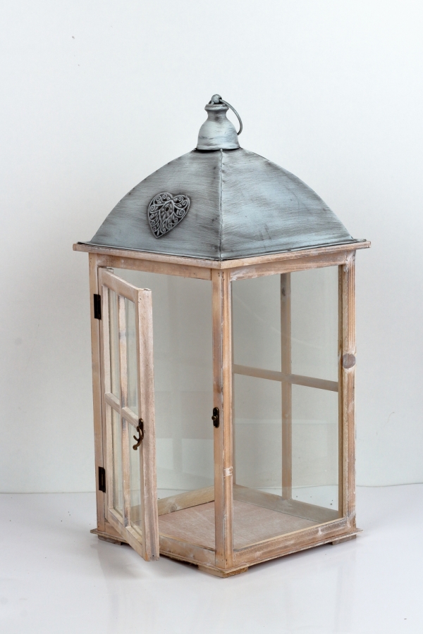 Drevená lucerna 29×63×29cm