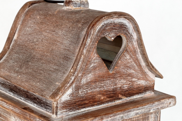 Dřevěná lucerna do bytu hnědá 17x17x45cm