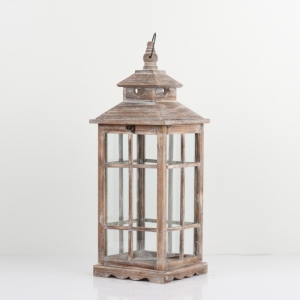 Drevená lucerna hnedá s patinou 59cm