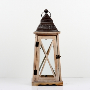 Drevená lucerna kónická 59cm