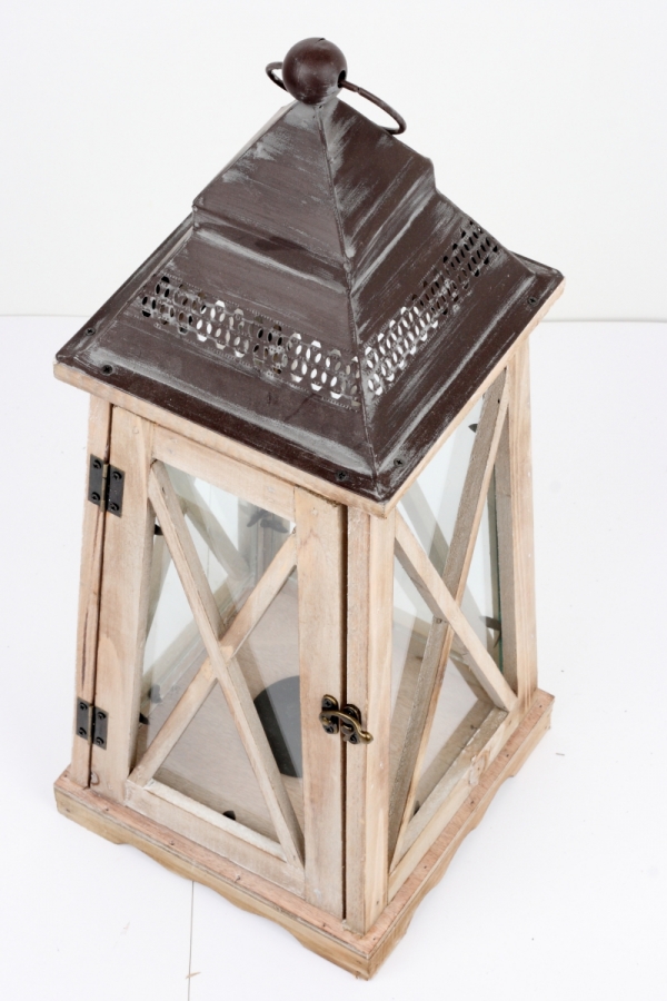 Drevená lucerna kónická 59cm